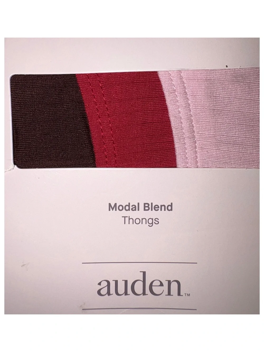 3-Pack Auden Ribbed Thong Panties (Size Small)